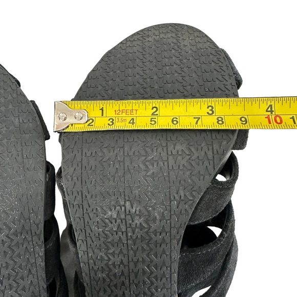 Michael Kors Sherry Black Suede Strappy Cage Staked Heel Sandals Women’s Size 9M - Picture 14 of 16